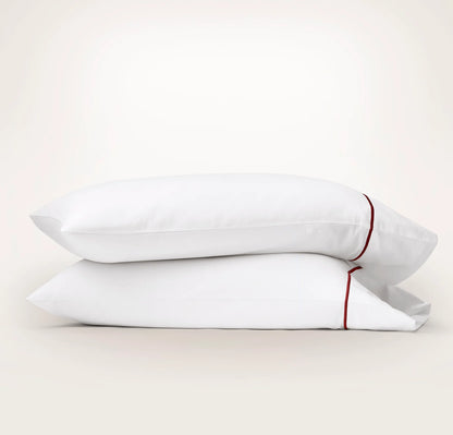 Signature Embellished Pillowcase Set - White/Holly Embroidered
