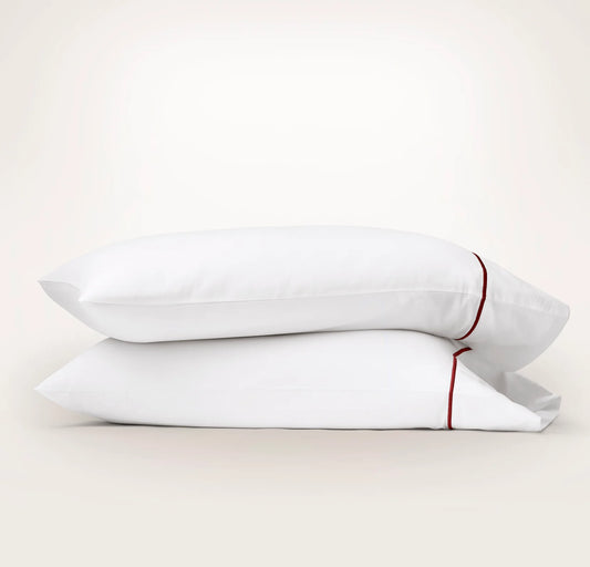 Signature Embellished Pillowcase Set - White/Holly Embroidered