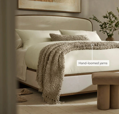 Cozy Boucle Throw Blanket - Heathered Oak