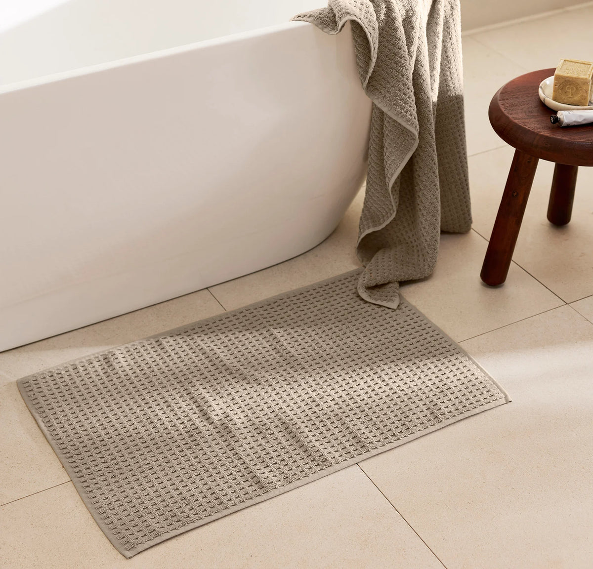 Turkish Waffle Bath Mat - Oak