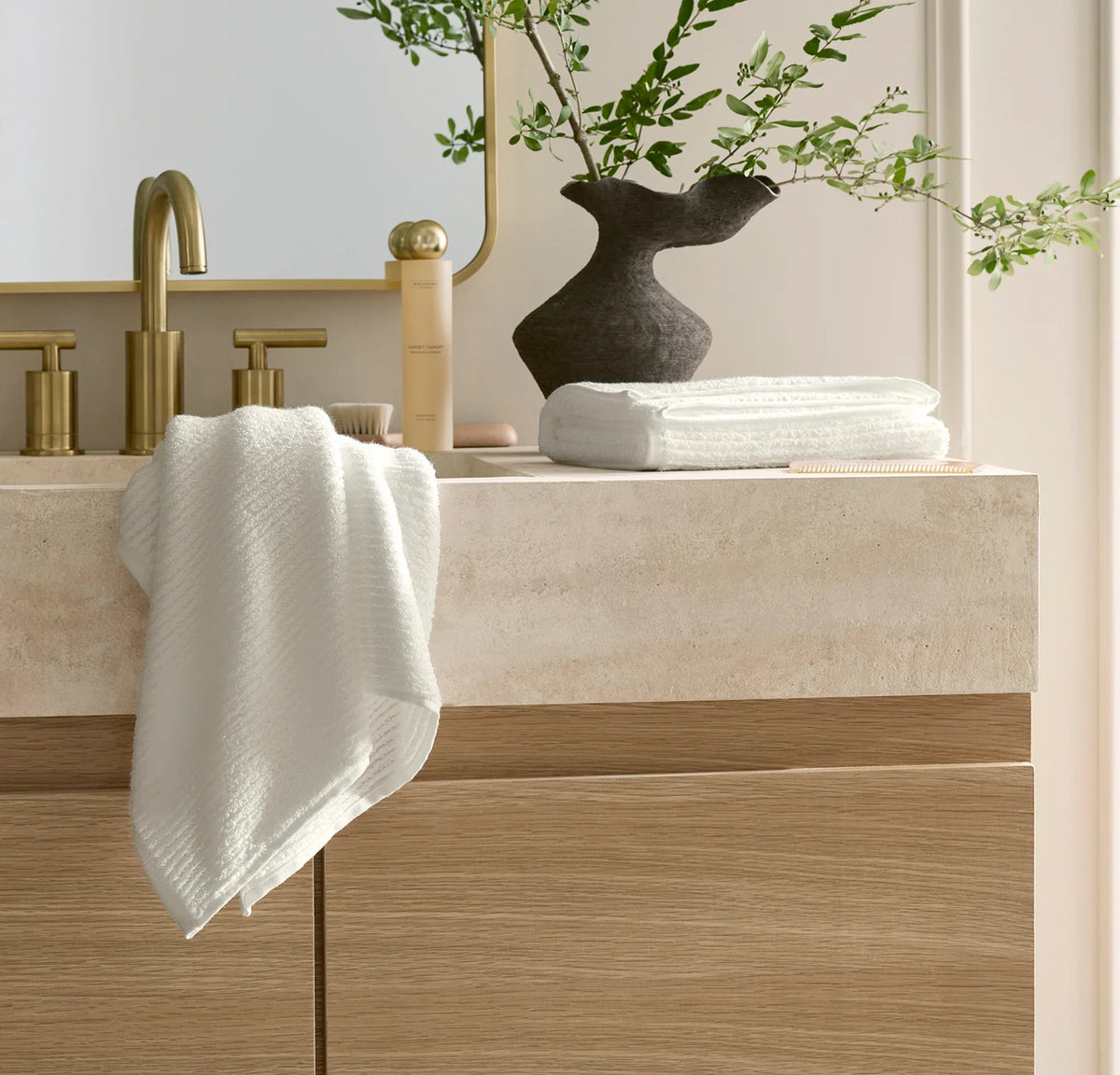 Turkish Ribbed Bath Towel Set