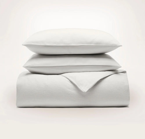Ottoman Rib Duvet Set - White