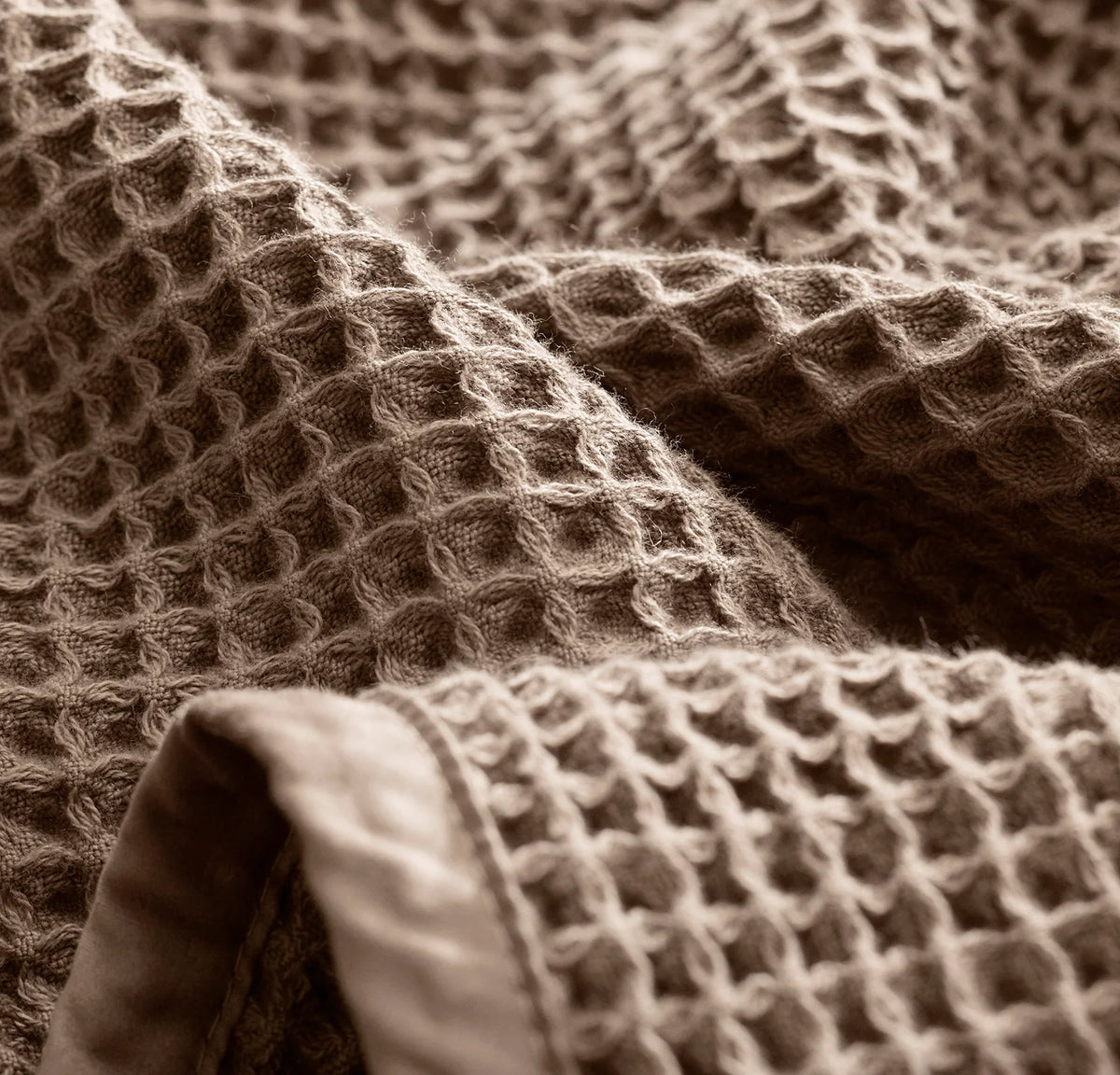 Waffle Bed Blanket - Walnut