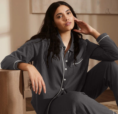 Soft Knit Long Sleeve & Pants Pajama Set - Night