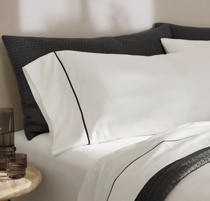 Signature Embellished Pillowcase Set - White/Night Embroidered