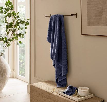 Turkish Waffle Bath Towel - Coastal Navy
