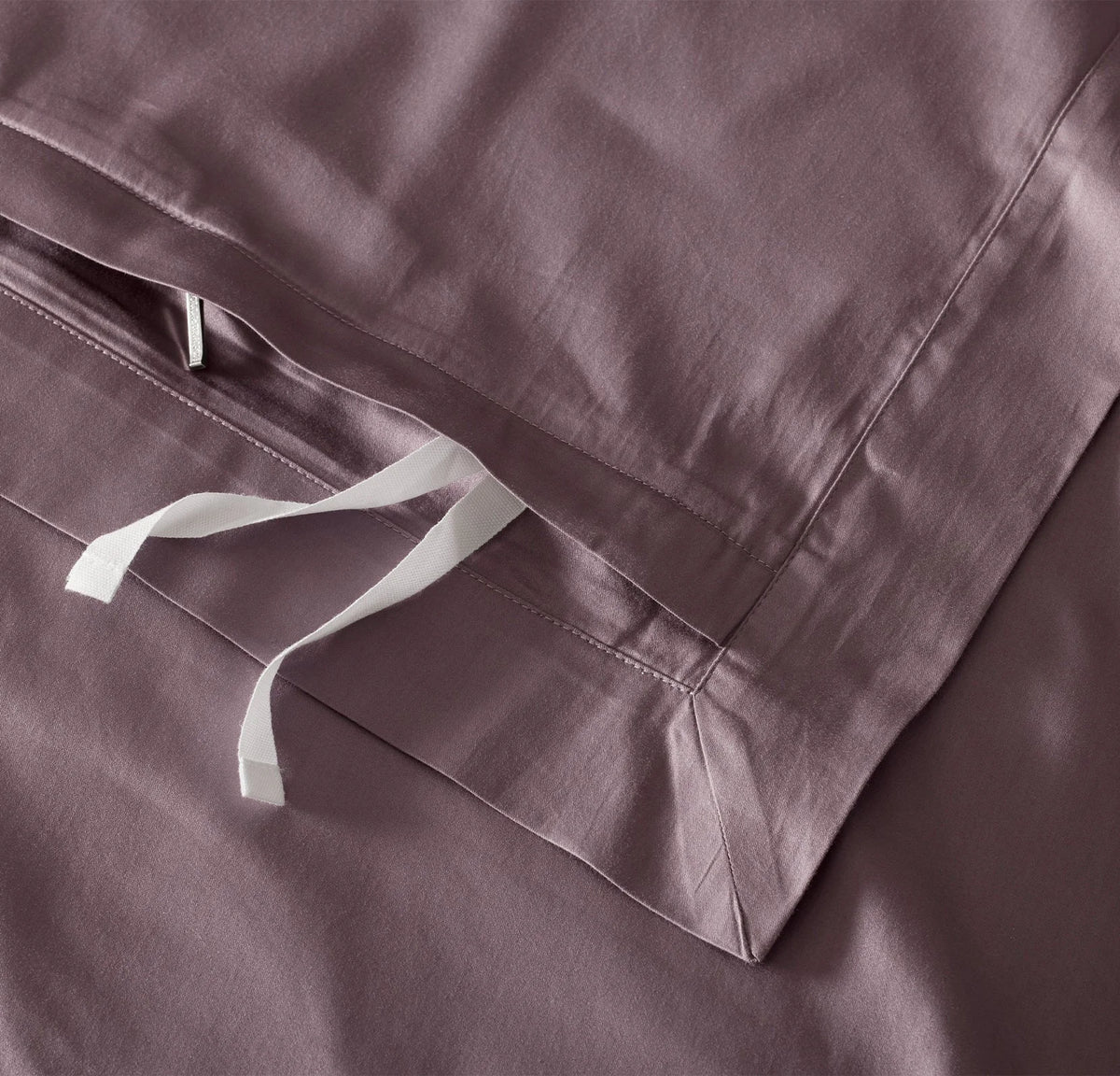 Percale Hemmed Duvet Set - Plum