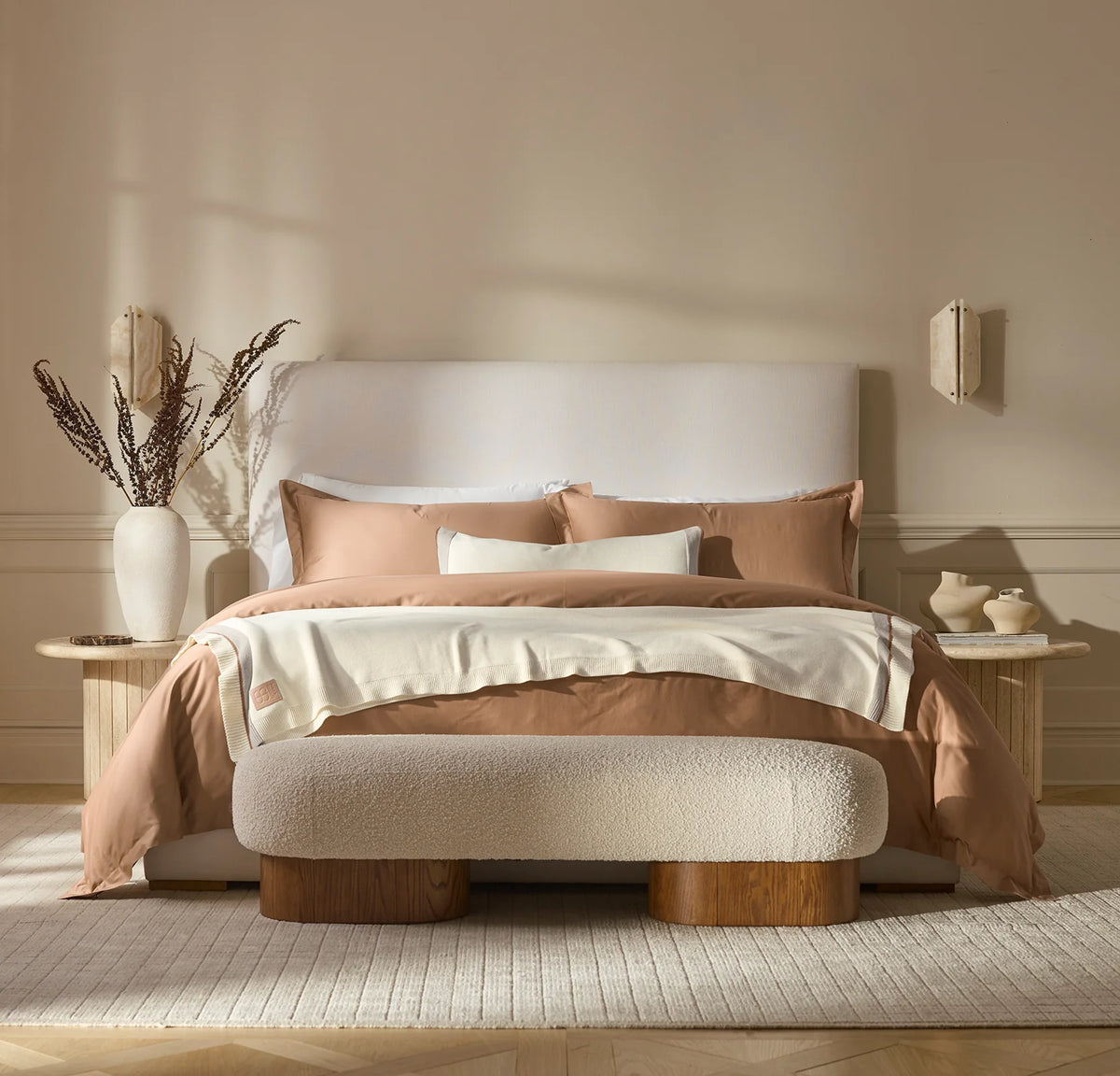 Court Knit Throw Blanket - Cream