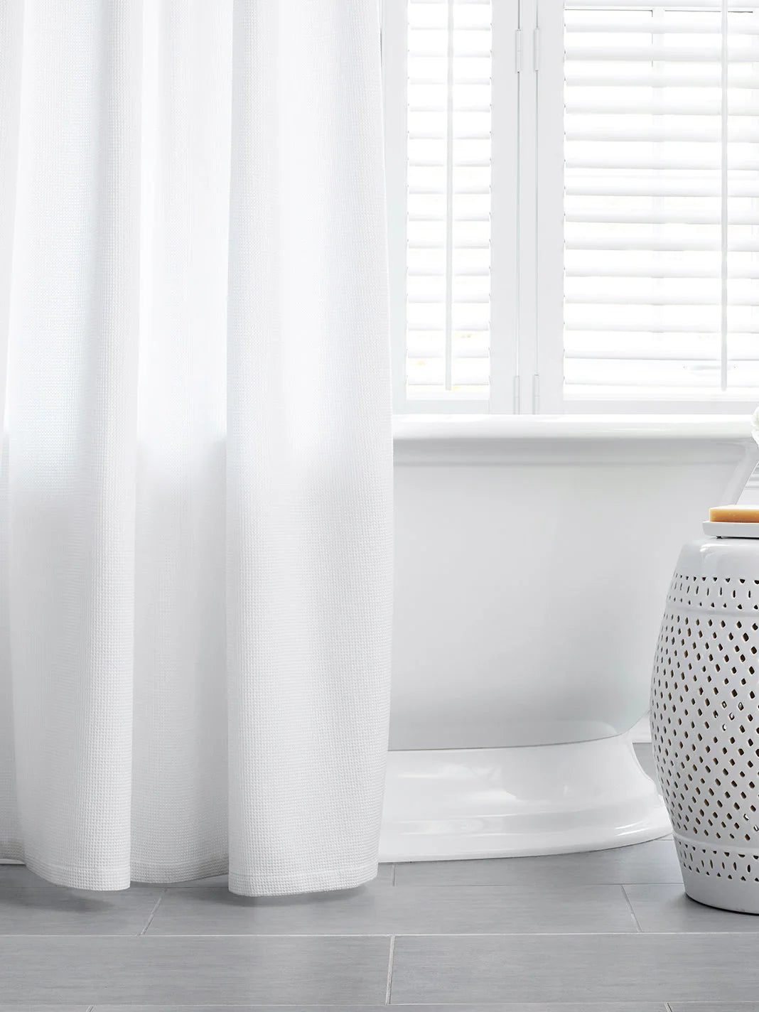 Waffle Shower Curtain - White