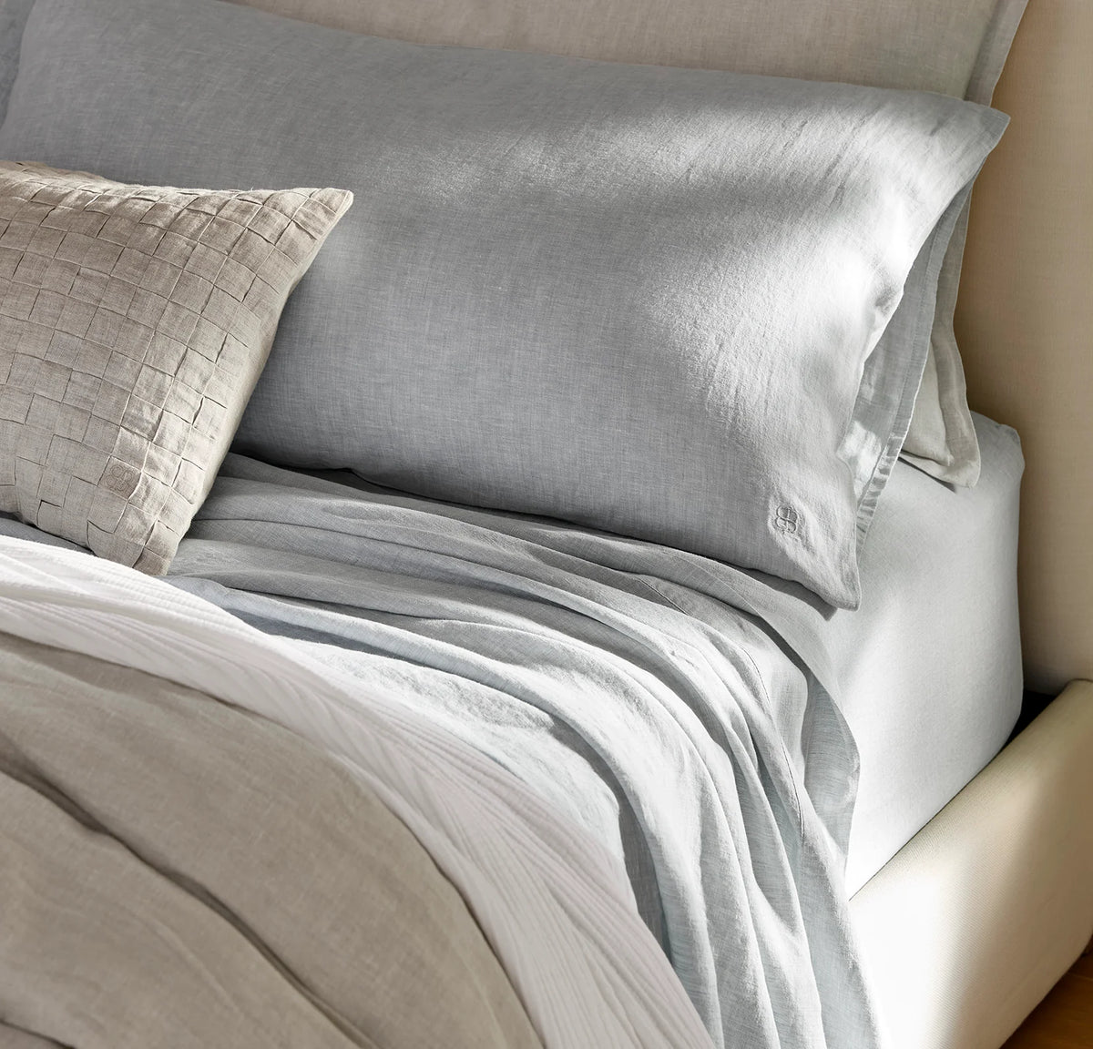 Linen Pillowcase Set - Melange Shore