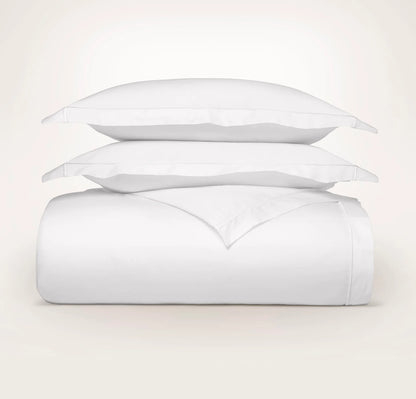 Percale Embellished Duvet Set - White/White Embroidered