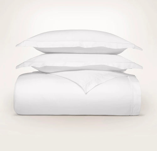 Percale Embellished Duvet Set - White/White Embroidered