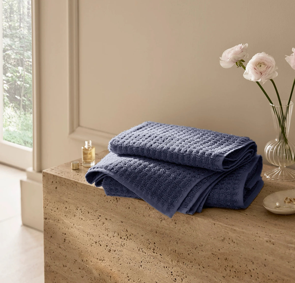 Turkish Waffle Hand Towels (Pair) - Coastal Navy