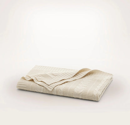 Cable Knit Baby Blanket - Natural