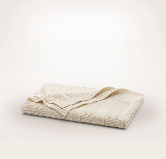 Cable Knit Baby Blanket - Natural