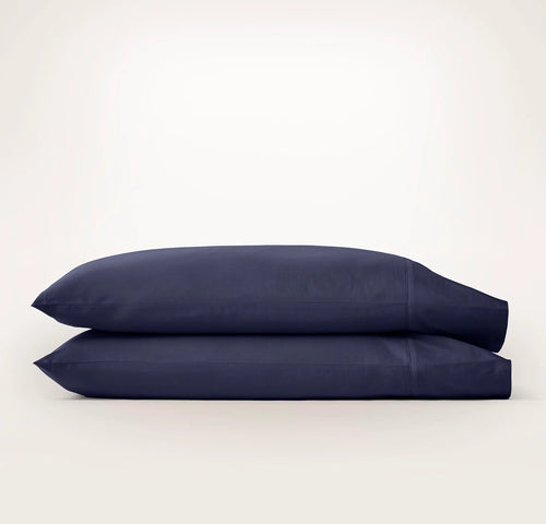 Percale Hemmed Pillowcase Set - Coastal Navy