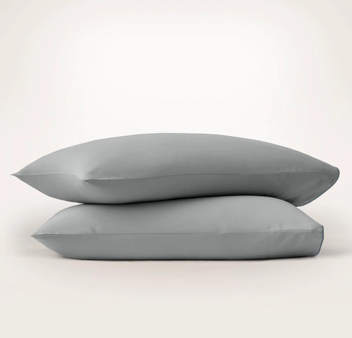 Signature Embellished Pillowcase Set - Shore/Bluestone Piped Edge