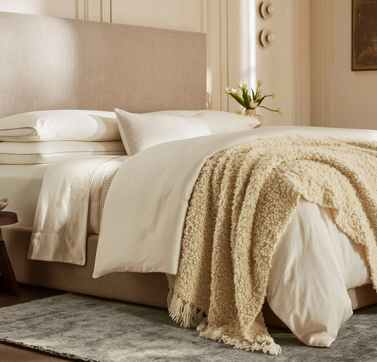 Two-Tone Ribbed Rug - Night/Cream