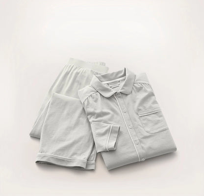 Soft Knit Long Sleeve & Pants Pajama Set - Mist