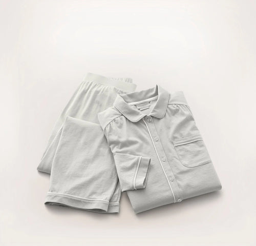Soft Knit Long Sleeve & Pants Pajama Set - Mist