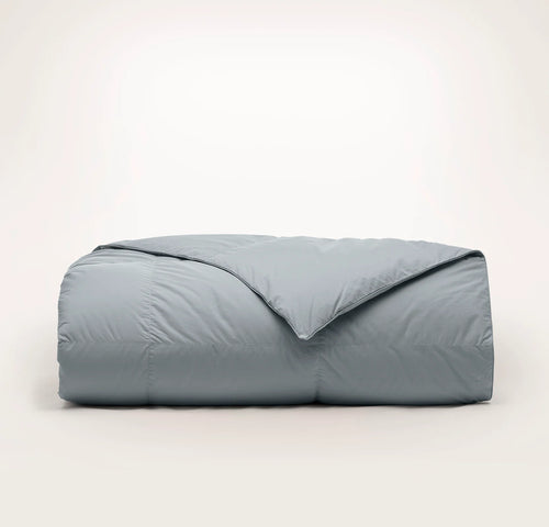 Percale Quilted Down Comforter - Bluestone