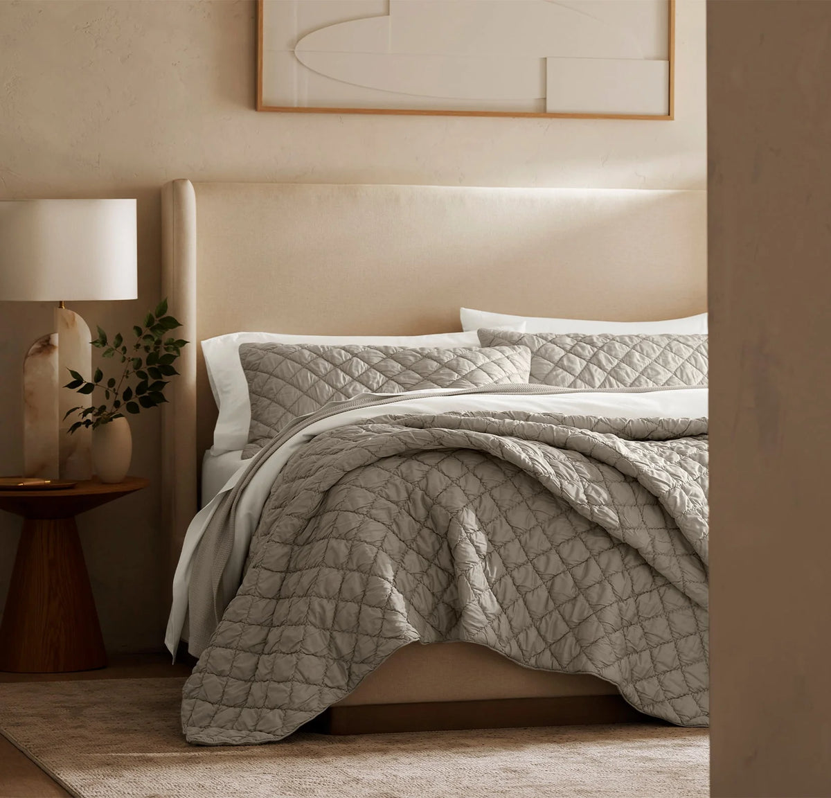 Signature Handstitched Cloud Comforter Set - Pewter