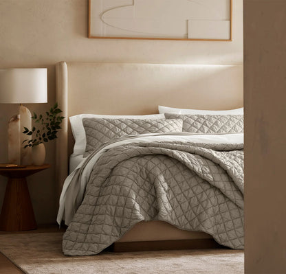 Signature Handstitched Cloud Comforter Set - Pewter