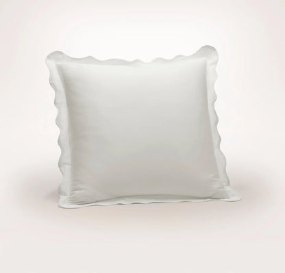 Signature Embellished Sham - White/White Curved Edge