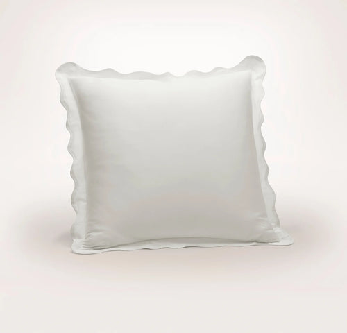 Signature Embellished Sham - White/White Curved Edge