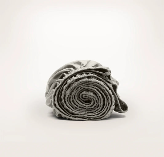 Percale Hemmed Fitted Sheet - Pewter
