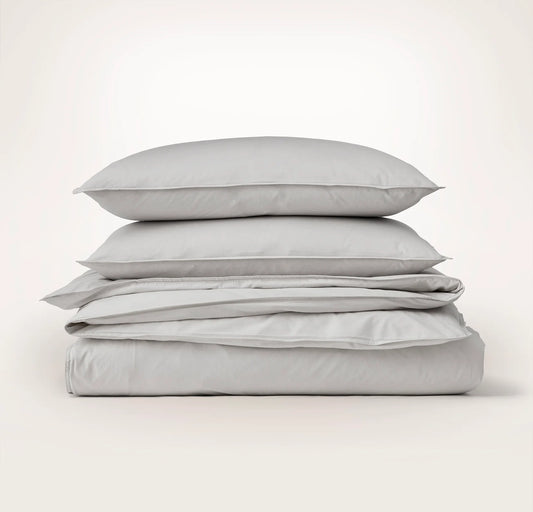 Percale Vintage Washed Duvet Set - Vintage Mist