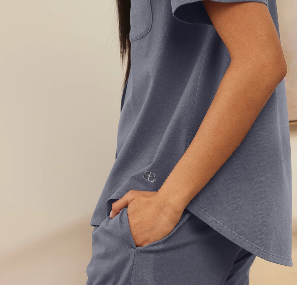 Soft Knit Short Sleeve & Pants Pajama Set - Mineral
