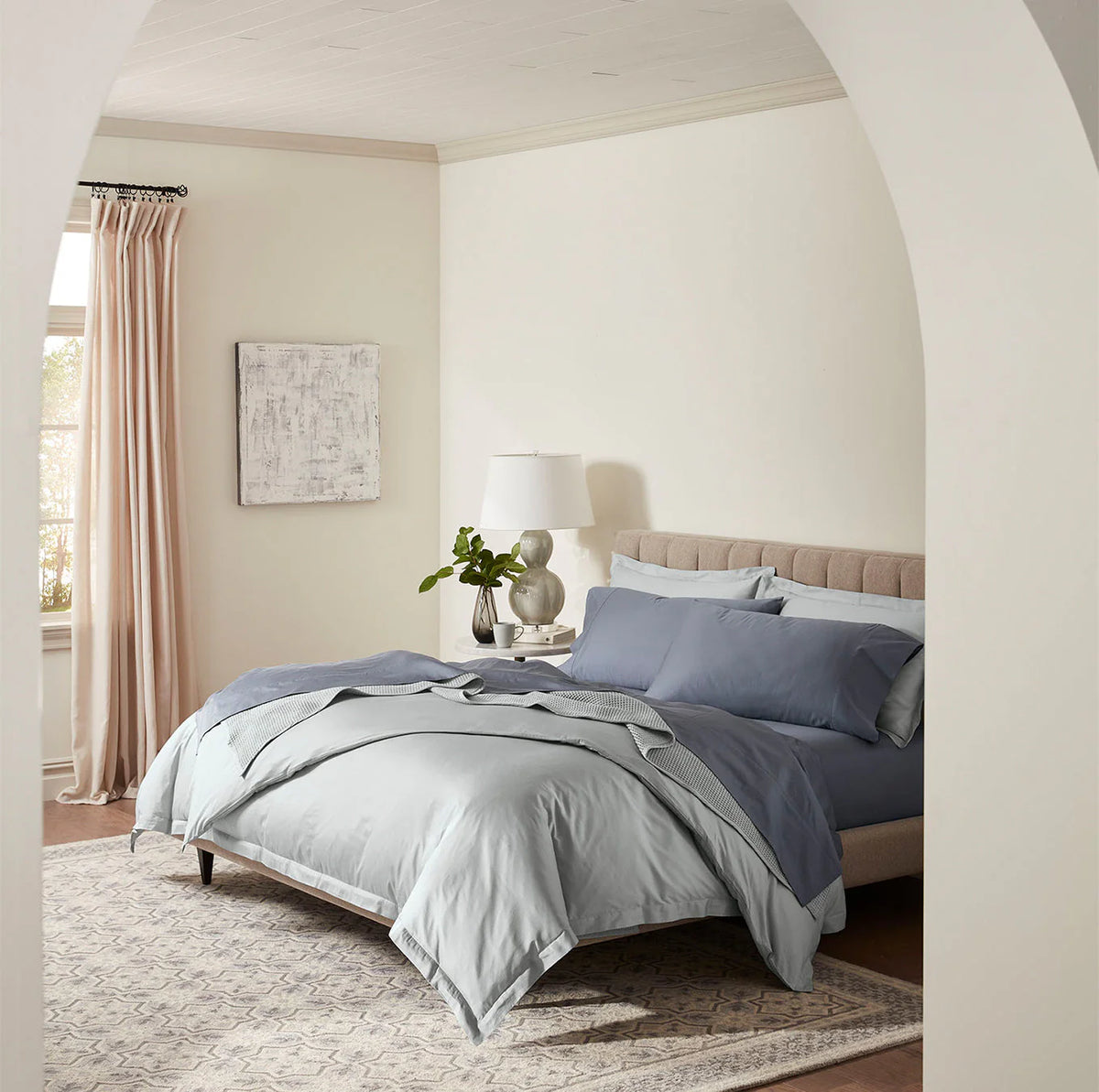 Percale Hemmed Fitted Sheet - Mineral