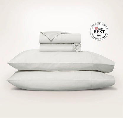 Percale Hemmed Sheet Set - Mist
