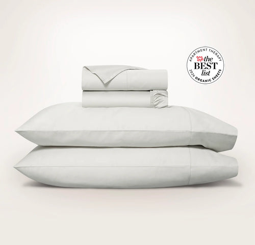 Percale Hemmed Sheet Set - Mist