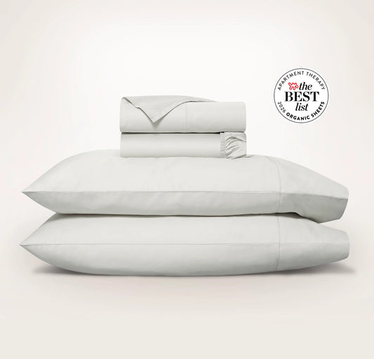 Percale Hemmed Sheet Set - Mist