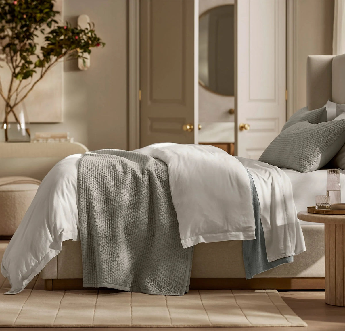 Signature Textured Stitch Quilted Sham - Pewter