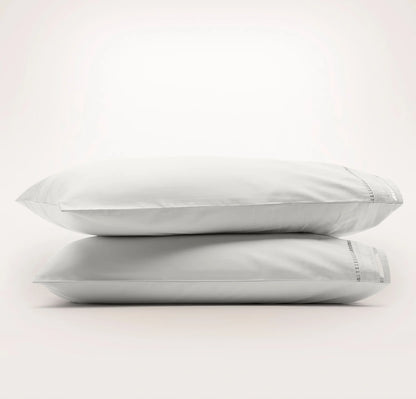Signature Embellished Pillowcase Set - Mist/Mist Ladder Stitch
