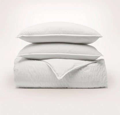Relaxed Seersucker Duvet Set - White