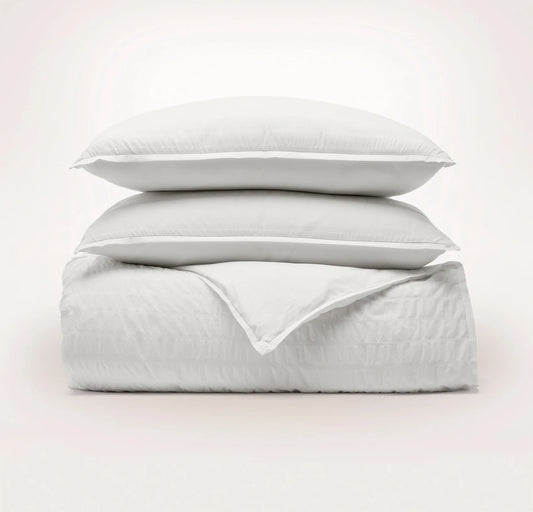 Relaxed Seersucker Duvet Set - White