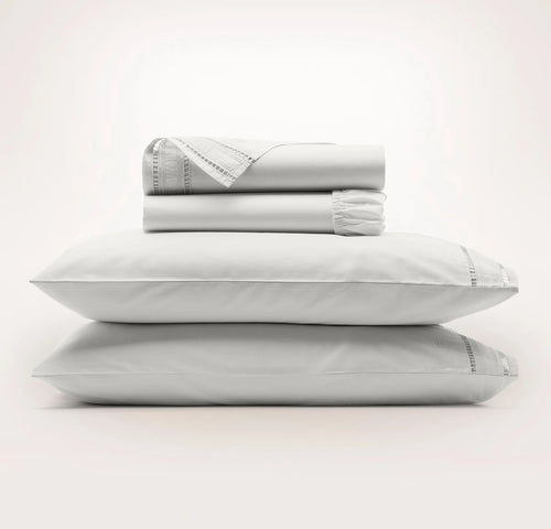 Signature Embellished Sheet Set - Mist/Mist Ladder Stitch
