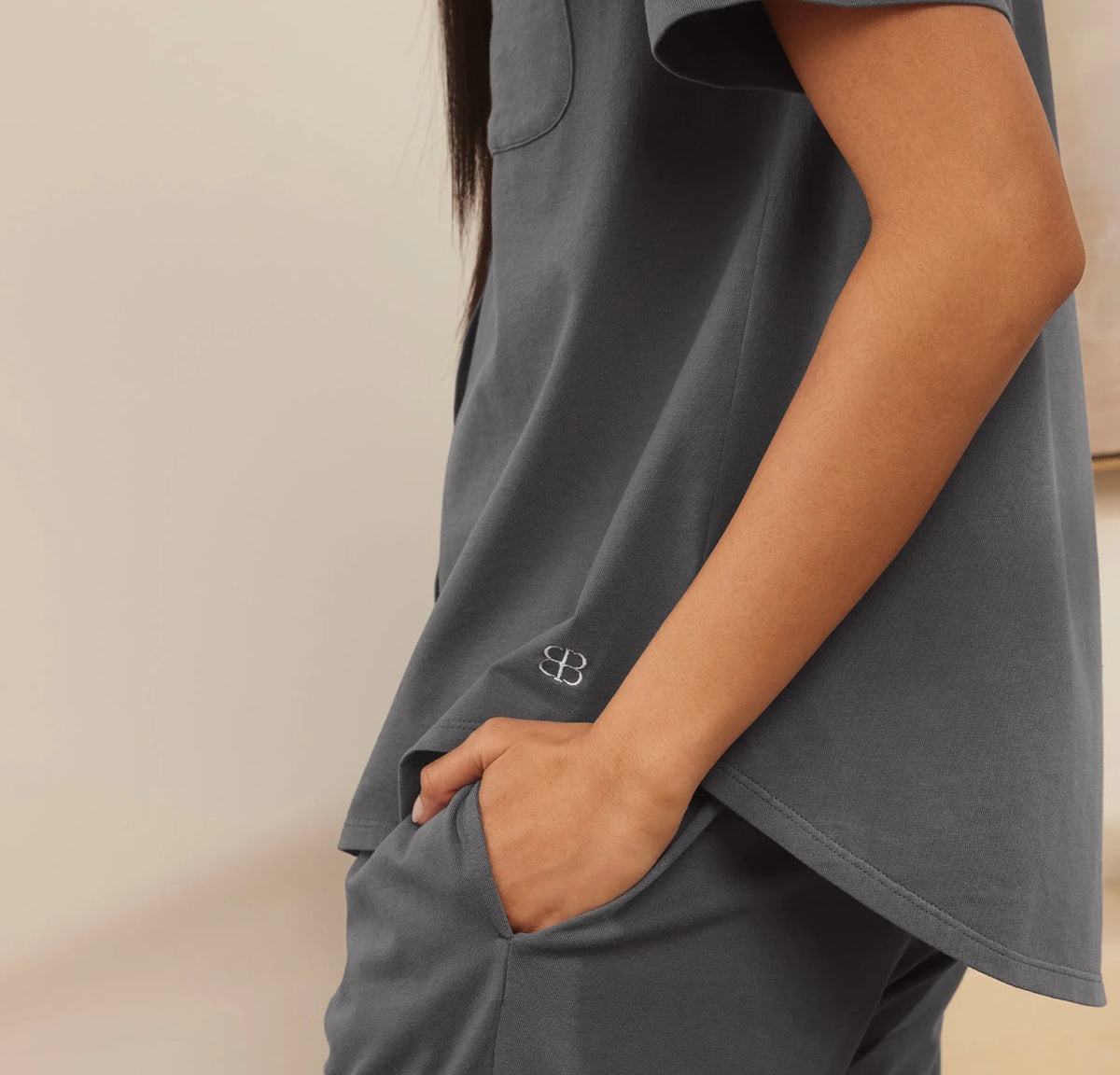 Soft Knit Short Sleeve & Pants Pajama Set - Night