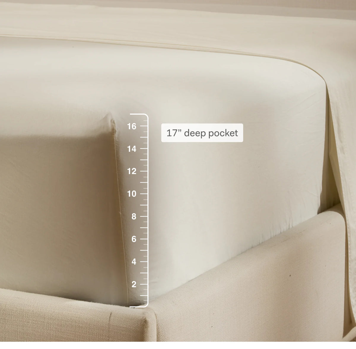Percale Hemmed Fitted Sheet - Stone