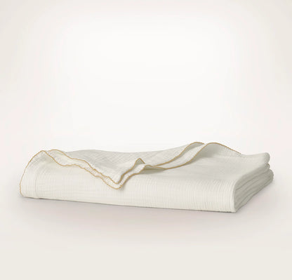 Dream Bed Blanket - White/Honey Picot