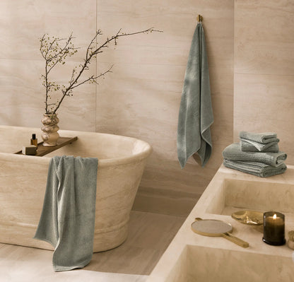 Turkish Ribbed Bath Towel Set