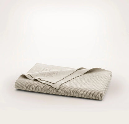 Ribbed Knit Baby Blanket - Heathered Oatmeal