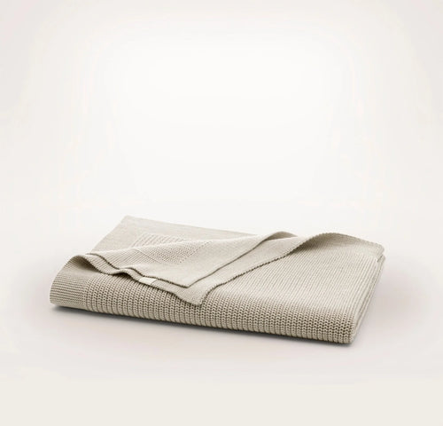Ribbed Knit Baby Blanket - Heathered Oatmeal