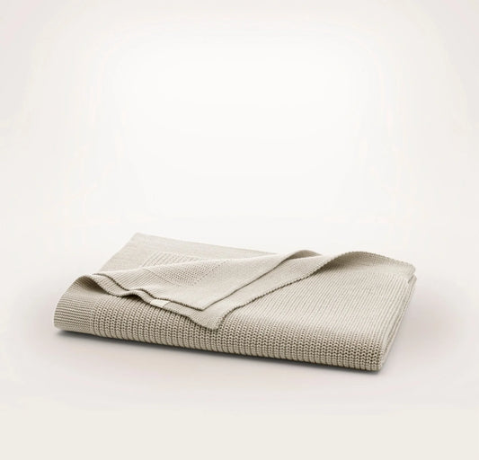 Ribbed Knit Baby Blanket - Heathered Oatmeal