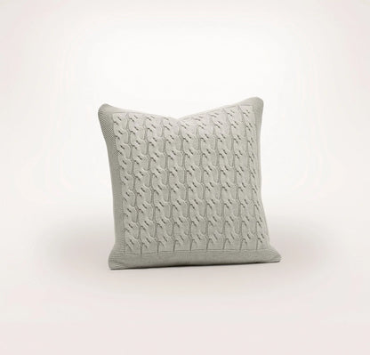 Modern Cable Knit Pillow Cover (20x20) - Heathered Pewter