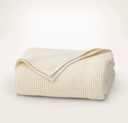 Waffle Bed Blanket - Cream